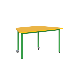 Stolik mobilny szkolno-przedszkolny, blat trapezowy 1400x700 Stolik mobilny szkolno-przedszkolny, blat trapezowy 1400x700