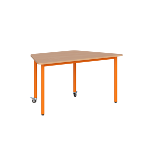 Stolik mobilny szkolno-przedszkolny, blat trapezowy 1400x700 Stolik mobilny szkolno-przedszkolny, blat trapezowy 1400x700
