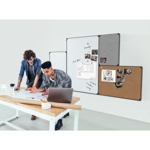 Tablica filcowa MemoBe idea EDGE, powierzchnia popielata, rama aluminiowa, 90x60 cm