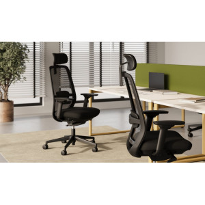 Krzesło obrotowe Elovie Mesh z regulowanym zagłówkiem