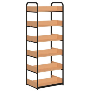 Regał dwustronny B o zwiększonej wytrzymałości półek, boki z płyty