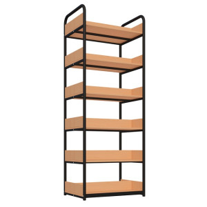 Regał dwustronny B o zwiększonej wytrzymałości półek, boki z płyty