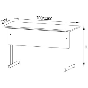Stół szkolny pojedynczy L z maskownicą 1-osobowy