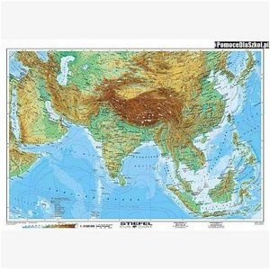 Azja Południowa-mapa fizyczna/polityczna