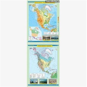 Mapa Ameryka północna. Ukształtowanie powierzchni/Krajobrazy 