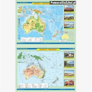 Mapa Australia. Ukształtowanie powierzchni/Krajobrazy 