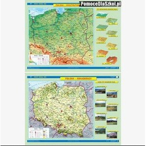 Mapa Polska. Ukształtowanie powierzchni/Krajobrazy